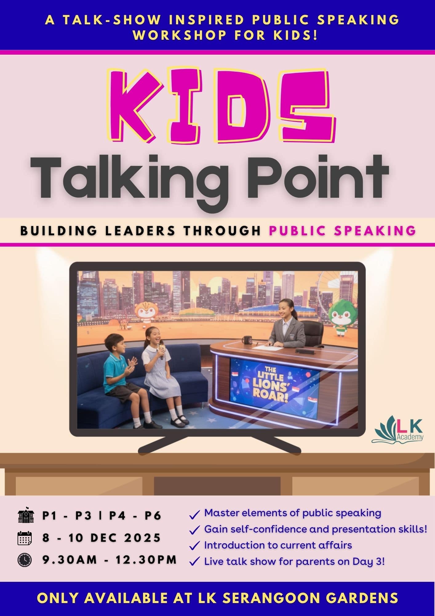 Kids Talking Point December 2025 holiday workshop singapore